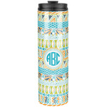 Abstract Teal Stripes Stainless Steel Skinny Tumbler - 20 oz (Personalized)
