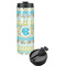 Abstract Teal Stripes Stainless Steel Skinny Tumbler (Personalized)