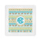 Abstract Teal Stripes Standard Cocktail Napkins - Front View