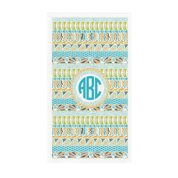 Custom Abstract Teal Stripes Guest Towels - Full Color - Standard (Personalized)