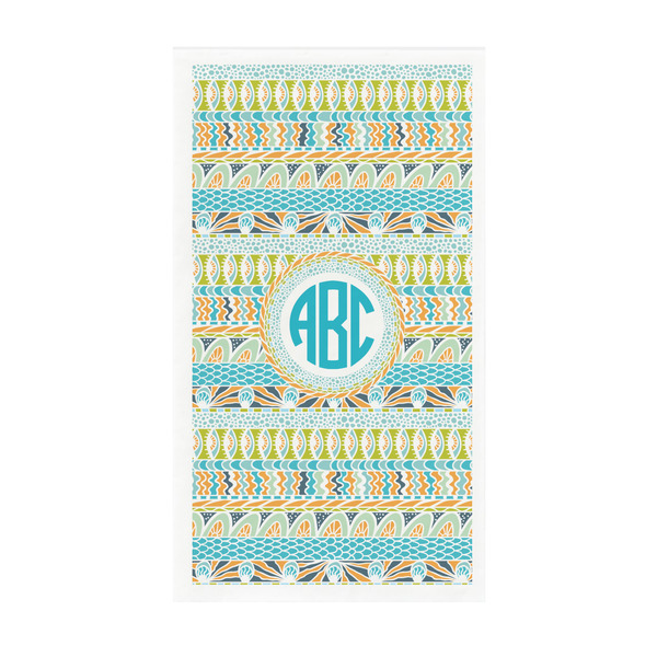 Custom Abstract Teal Stripes Guest Paper Towels - Full Color - Standard (Personalized)