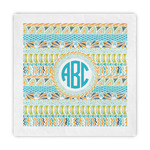 Abstract Teal Stripes Decorative Paper Napkins (Personalized)