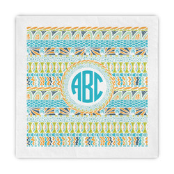 Abstract Teal Stripes Standard Decorative Napkins (Personalized)