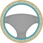 Abstract Teal Stripes Steering Wheel Cover