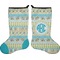 Abstract Teal Stripes Stocking - Double-Sided - Approval