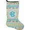 Abstract Teal Stripes Stocking - Single-Sided