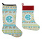 Abstract Teal Stripes Stockings - Side by Side compare