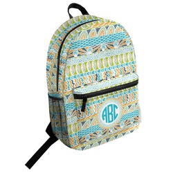 Abstract Teal Stripes Student Backpack (Personalized)