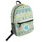 Abstract Teal Stripes Student Backpack Front