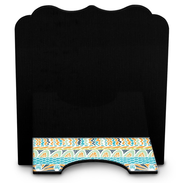 Abstract Teal Stripes Stylized Tablet Stand - Back