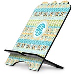 Abstract Teal Stripes Stylized Tablet Stand (Personalized)