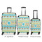 Abstract Teal Stripes Suitcase Set 1 - APPROVAL