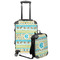 Abstract Teal Stripes Suitcase Set 4 - MAIN