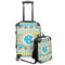 Abstract Teal Stripes Kids 2-Piece Luggage Set - Suitcase & Backpack (Personalized)