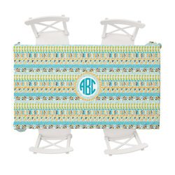 Abstract Teal Stripes Tablecloth - 58"x102" (Personalized)