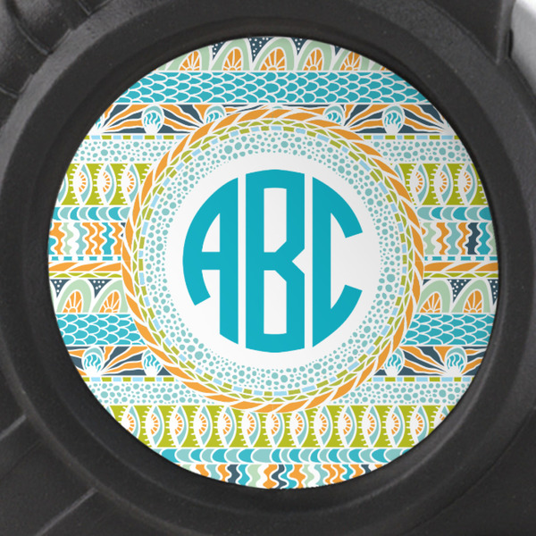 Abstract Teal Stripes Tape Measure - 25ft - detail