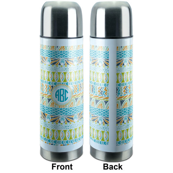 Abstract Teal Stripes Thermos - Apvl