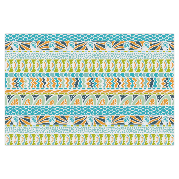 Custom Abstract Teal Stripes Tissue Paper Sheets - X-Large - Heavyweight