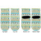 Abstract Teal Stripes Toddler Ankle Socks - Double Pair - Front and Back - Apvl