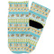 Abstract Teal Stripes Toddler Ankle Socks - Single Pair - Front and Back