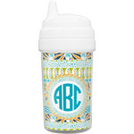 Abstract Teal Stripes Sippy Cup (Personalized)