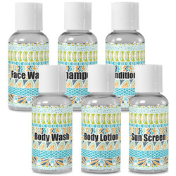 Abstract Teal Stripes Travel Bottles (Personalized)