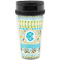 Abstract Teal Stripes Travel Mug (Personalized)