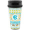 Abstract Teal Stripes Acrylic Travel Mug without Handle (Personalized)