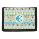Abstract Teal Stripes Trifold Wallet (Personalized)