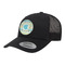 Abstract Teal Stripes Trucker Hat - Black