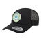 Abstract Teal Stripes Trucker Hat - Black (Personalized)