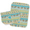 Abstract Teal Stripes Two Rectangle Burp Cloths - Open & Folded
