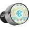 Abstract Teal Stripes USB Car Charger - Close Up