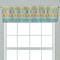 Abstract Teal Stripes Valance - Closeup on window
