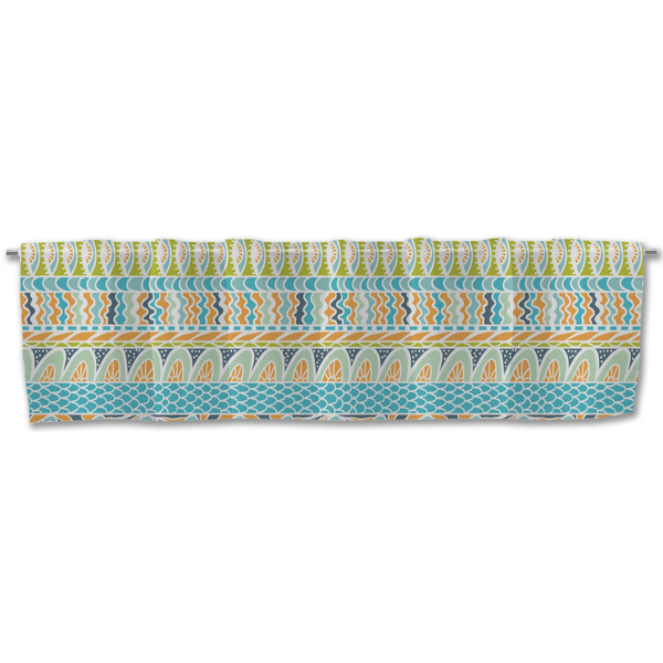 Abstract Teal Stripes Valance - Front