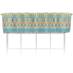 Abstract Teal Stripes Valance