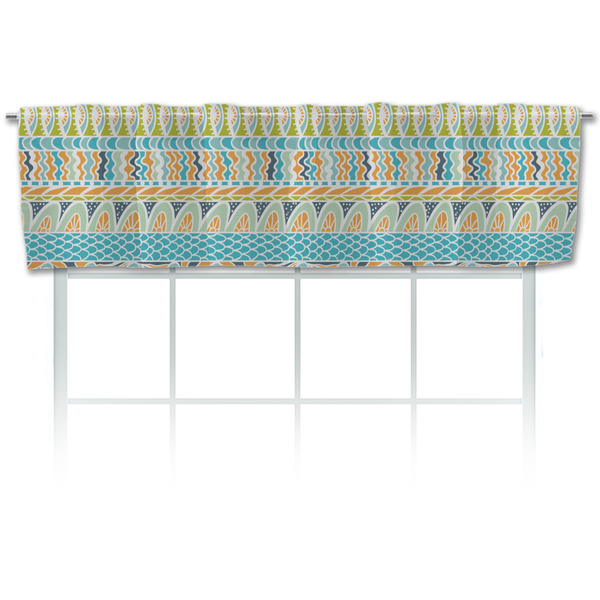 Custom Abstract Teal Stripes Valance