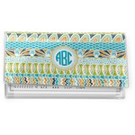 Abstract Teal Stripes Vinyl Checkbook Cover (Personalized)