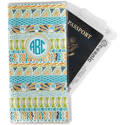 Abstract Teal Stripes Travel Document Holder
