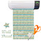 Abstract Teal Stripes Vinyl Sheet (Re-position-able)