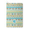 Abstract Teal Stripes Waffle Weave Golf Towel - Front/Main