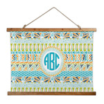 Abstract Teal Stripes Wall Hanging Tapestry - Wide (Personalized)