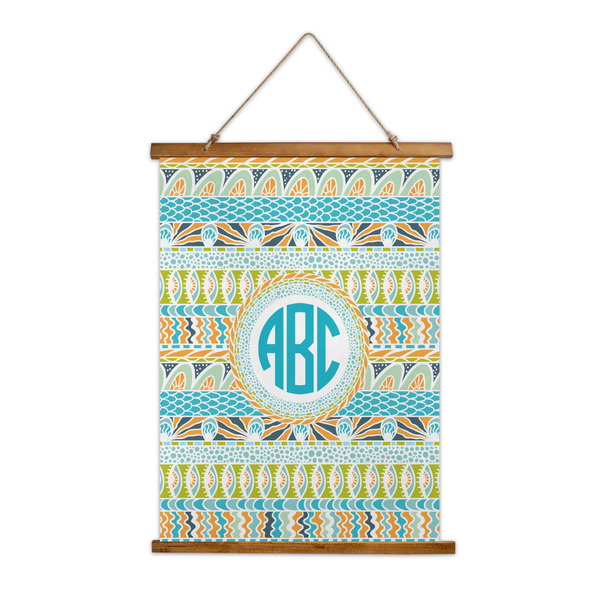 Custom Abstract Teal Stripes Wall Hanging Tapestry (Personalized)