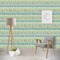 Abstract Teal Stripes Wallpaper Scene