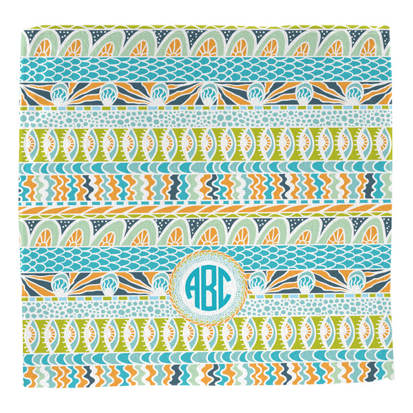 Abstract Teal Stripes Washcloth - Front - No Soap