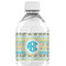 Abstract Teal Stripes Water Bottle Label - Single Front