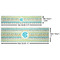 Abstract Teal Stripes Water Bottle Labels w/ Dimensions