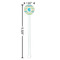 Abstract Teal Stripes White Plastic 5.5" Stir Stick - Round - Dimensions