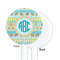 Abstract Teal Stripes White Plastic 5.5" Stir Stick - Single Sided - Round - Front & Back
