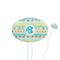 Abstract Teal Stripes Oval Plastic Stir Sticks (Personalized)